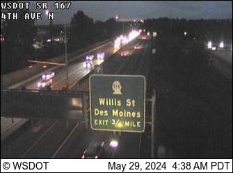 Traffic Cam SR 167 at MP 20.6: 4th Ave N Player