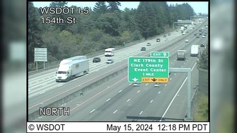 Traffic Cam Battle Ground: I-5 at MP 8.2: 154th St Player