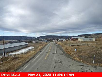 Hwy-20, in Alexis Creek at Stum Lake Rd, looking west. (elevation: 788 metres) Traffic Camera