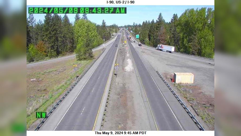 Traffic Cam Spokane: I-90 at MP 277.5: US 2 Interchange Player