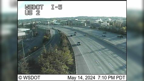 Everett: I-5 at MP 193.9: US 2 Interchange Traffic Camera