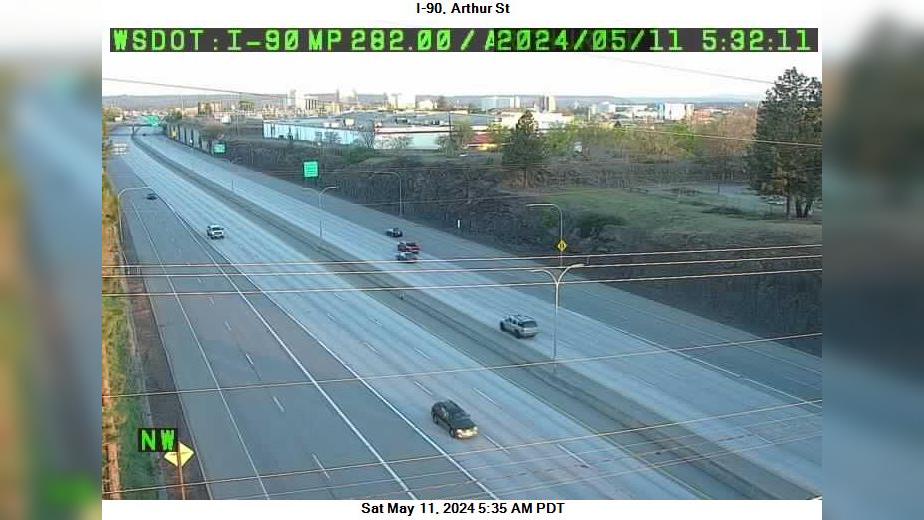 Spokane: I-90 at MP 282: Arthur St Traffic Camera