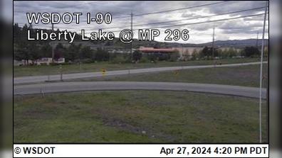 Liberty Lake › East: I-90 at MP 296 Traffic Camera