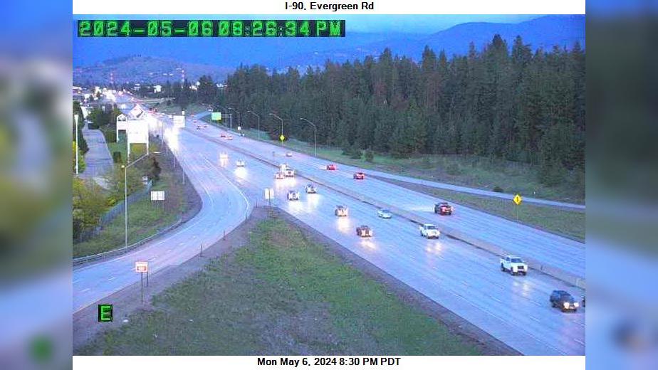 Spokane Valley: I-90 at MP 291: Evergreen Traffic Camera