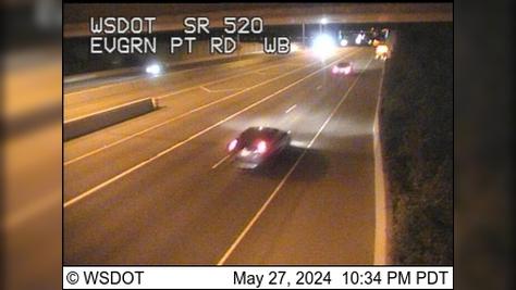 Traffic Cam Clyde Hill: SR 520 at MP 4: Evergreen Pt Rd, WB Player