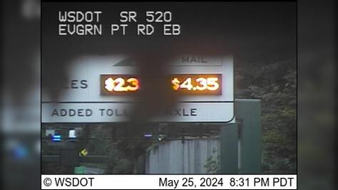 Traffic Cam Clyde Hill: SR 520 at MP 4.1: Evergreen Pt Rd, EB Player