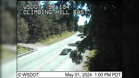 Port Ludlow › West: SR 104 at MP 13.1: Climbing Hill Looking West Traffic Camera