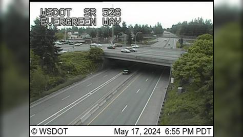 Everett: SR 526 at MP 3.5: Evergreen Way Traffic Camera