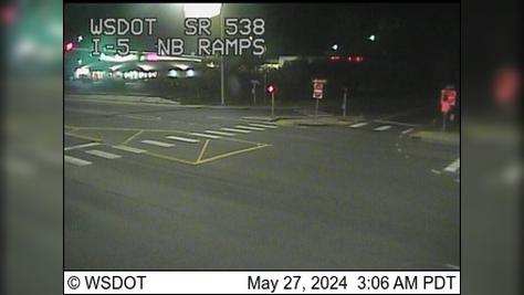 Traffic Cam Mount Vernon › South: I-5 at MP 227.7: College Way NB Ramps (SR 538) Player