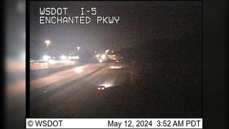 Traffic Cam Pacific: I-5 at MP 141.2: Enchanted Pkwy Player