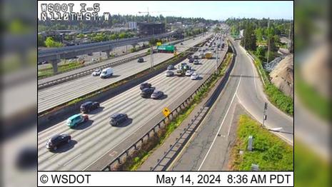 Seattle: I-5 at MP 172.7: N Northgate Way Traffic Camera