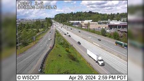 Traffic Cam Seattle: I-5 at MP 158: Boeing Access Rd North Player