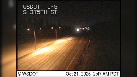 Edgewood: I-5 at MP 140.1: S 375th St Traffic Camera