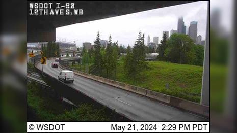 Traffic Cam Seattle: I-90 at MP 2.7: 12th Ave S, WB Player