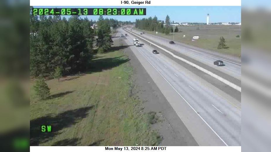 Traffic Cam Spokane: I-90 at MP 276.2: Geiger Rd Player