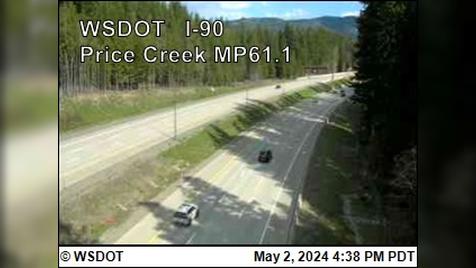 Roslyn: I-90 at MP 61.1 Price Creek Traffic Camera