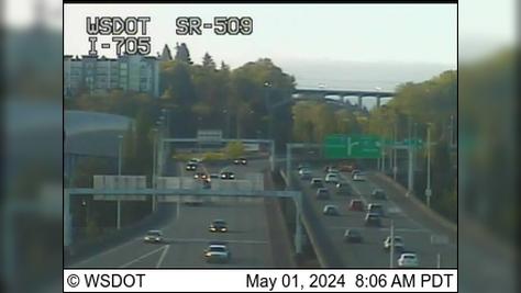 Traffic Cam Tacoma: SR 509 at MP 0: I-705 Interchange Player