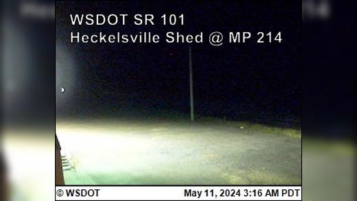 Traffic Cam Clallam › North: US 101 at MP 214.7: Heckelsville Shed Player